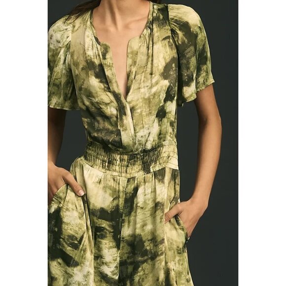Anthropologie The Somerset Jumpsuit Olive Green Size XS NWT - Picture 3 of 7